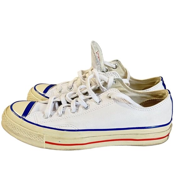 Converse Unisex Vintage Leather White/Blue Size W7 M5 - Picture 6 of 16